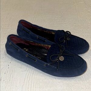 Etienne Aigner Women's Navy Leather Loafers Size 8.5